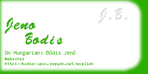 jeno bodis business card